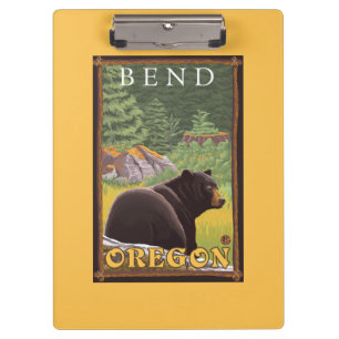 Pranchetas Urso preto na floresta - curvatura, Oregon