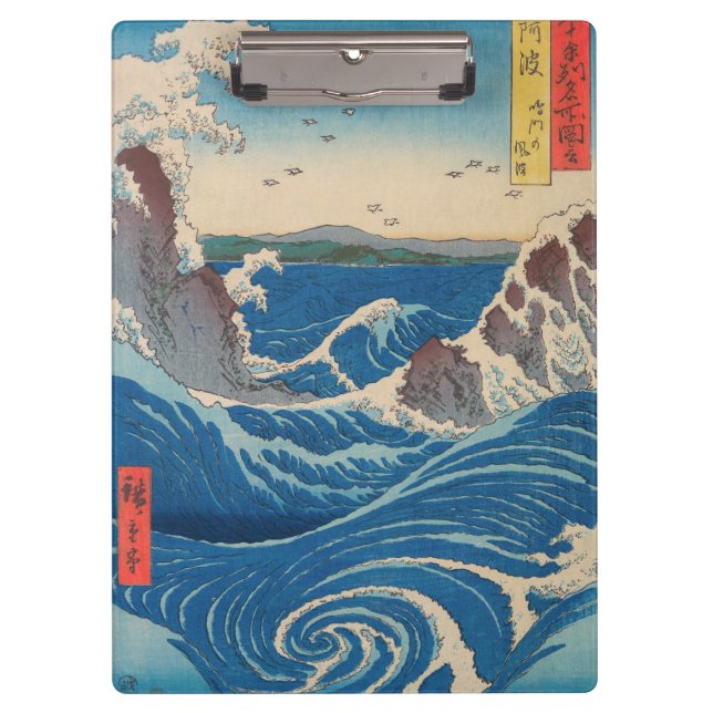 Pranchetas Utagawa Hiroshige - Naruto Whirlpool, Província de (Frente)