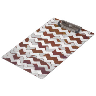 Pranchetas Vaca Brown de Chevron e impressão branco