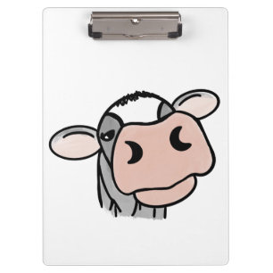Pranchetas vaca de desenho animado preto branco rosa beijo ci