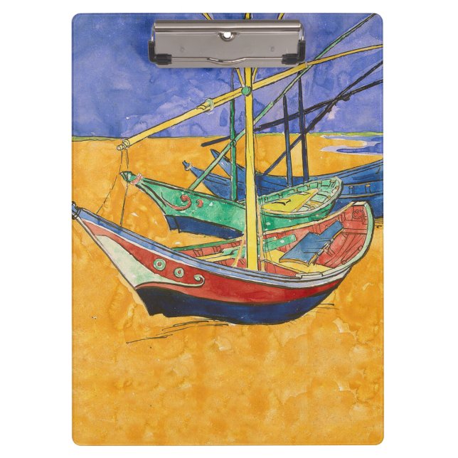 Pranchetas Van Gogh Boats Impressionism Beach (Frente)