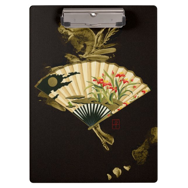 Pranchetas Ventilador Oriental Crampeado com Design Floral (Frente)