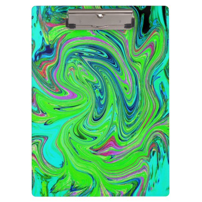 Pranchetas Verde limão e Abstrato azul esmerilado (Frente)