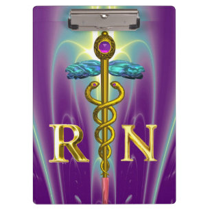 Pranchetas Verde roxo do SÍMBOLO DOURADO da ENFERMEIRA