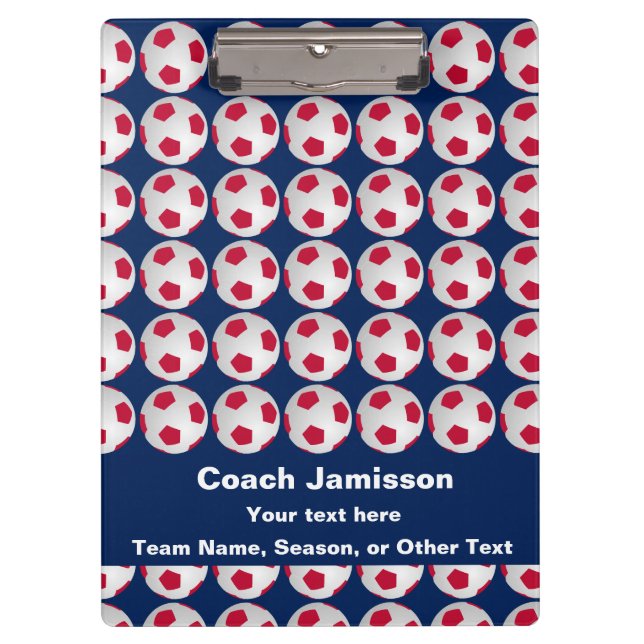 Pranchetas Vermelho, Branco e Azul, Nome, Obrigado Treinador  (Frente)