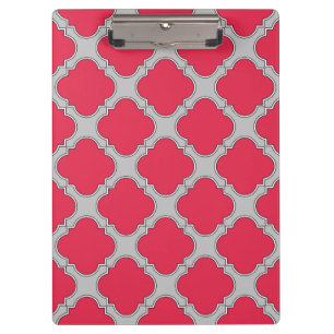 Pranchetas Vermelho e cinza de quatrefoil