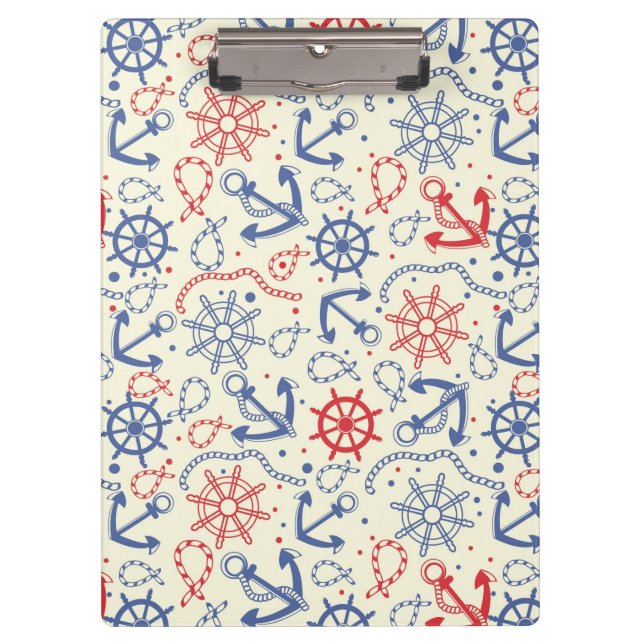 Pranchetas Vermelho e fundo do marinho com âncora (Frente)