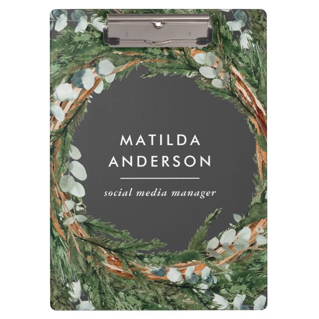 Pranchetas Verruga botânica elegante de eucalipto moderno (Frente)