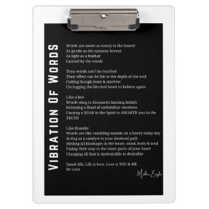 Pranchetas Vibração de palavras despertando poema poster