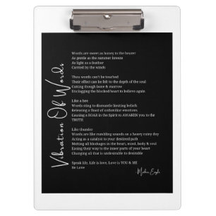 Pranchetas Vibração de palavras despertando poema poster