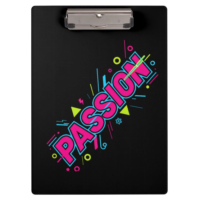 Pranchetas Vibrant Passion Typography - Retro 90s Pop Art Aes (Frente)