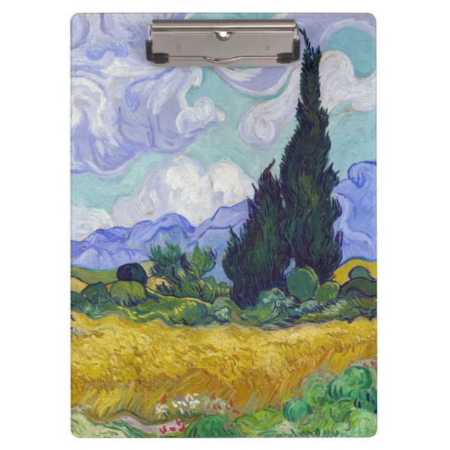 Pranchetas Vincent Van Gogh - Campo de Trigo com Cipras (Frente)