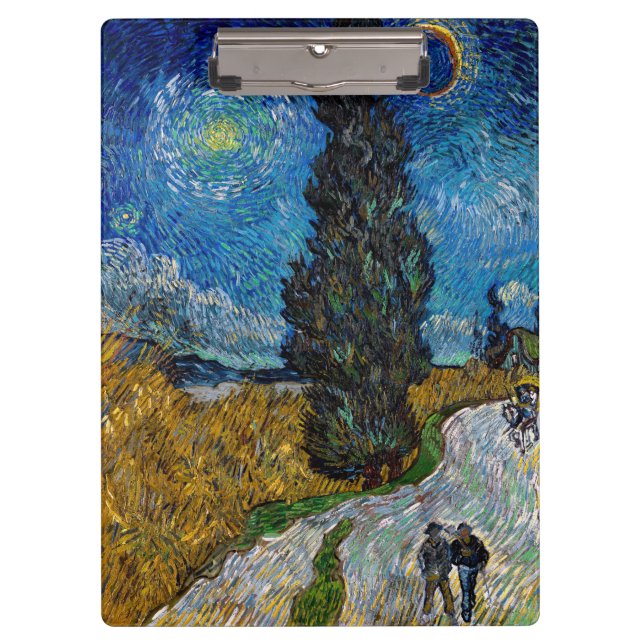 Pranchetas Vincent van Gogh - Estrada com Cypress e Star (Frente)