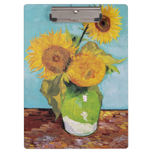 Pranchetas Vincent Van Gogh - Três girassóis em um vaso