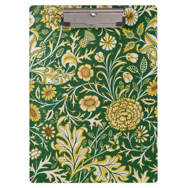 Pranchetas Vintage Arte Floral Verde Cherwell de William Morr (Frente)