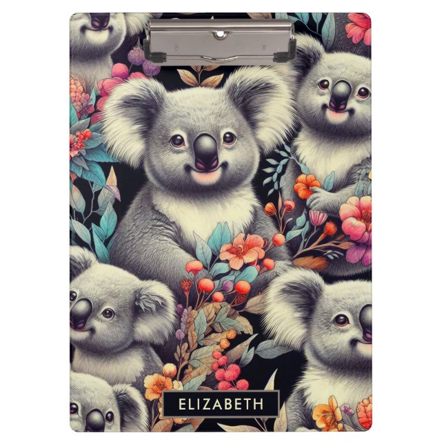 Pranchetas Vintage Cute Koala Pintura (Frente)