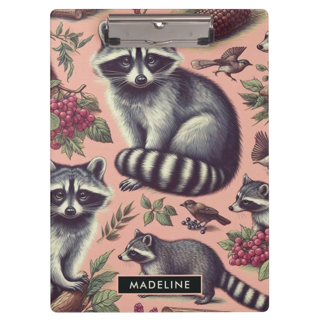 Pranchetas Vintage Cute Racoon (Frente)