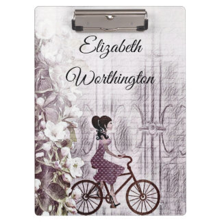 Pranchetas Vintage Desenho de Jovem em Bicicleta