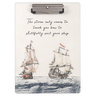 Pranchetas Vintage - Dois Navios À Vela No Mar Johan Teyler