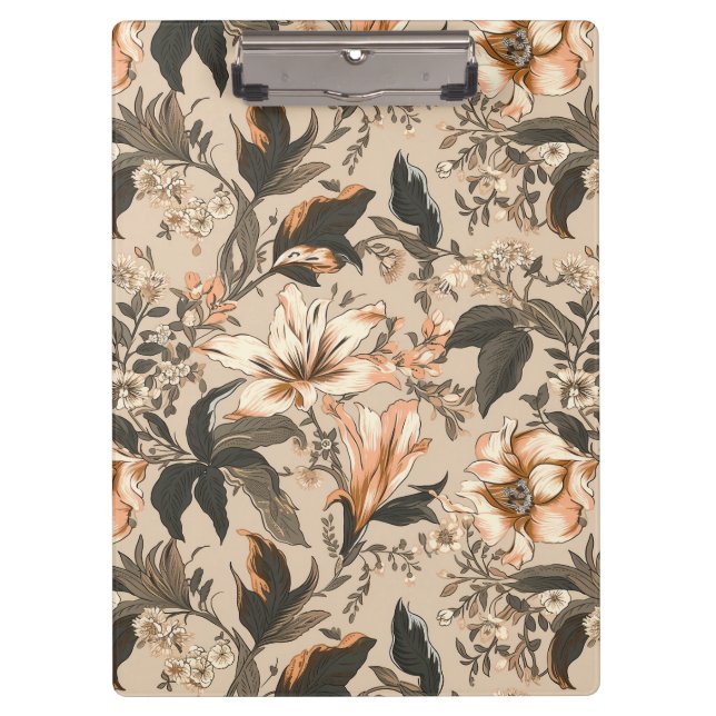 Pranchetas Vintage Floral Pattern Clipboard (Frente)