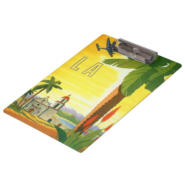 Pranchetas Vintage Los Angeles, Missão da Califórnia com Palm (Inclinado)