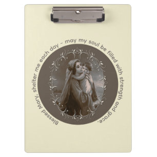 Pranchetas Vintage Madonna e Child com Silver Frame