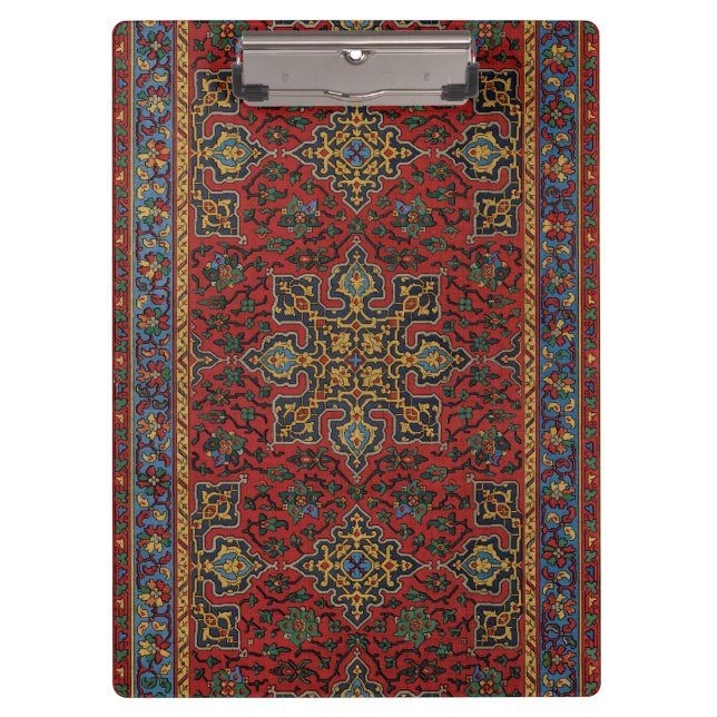 Pranchetas Vintage Persian Rug Pattern Red Blue Arabesque (Frente)