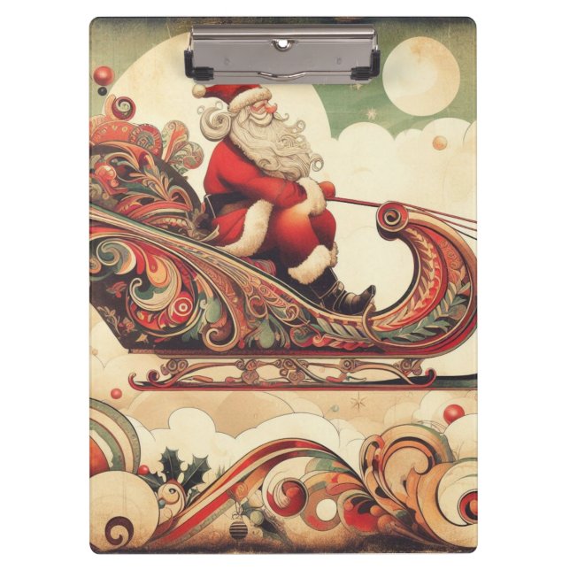 Pranchetas vintage/whimsical/papais noeis/Natal (Frente)