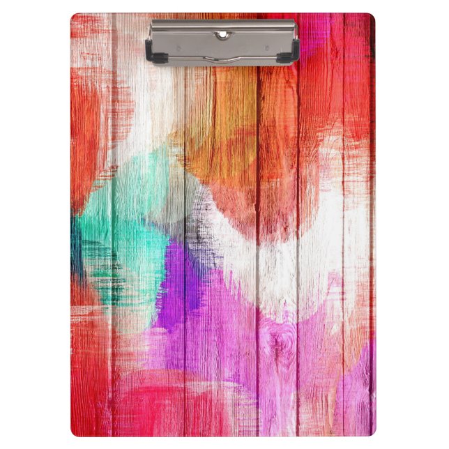 Pranchetas Vintage Wood Abstrato Painting nº 2 (Frente)