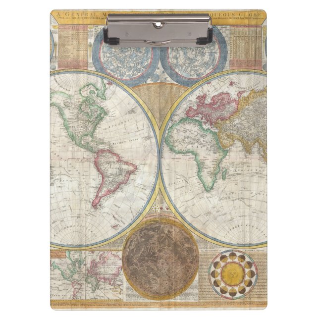 Pranchetas Vintage WORLD MAP (Frente)