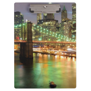 Pranchetas Vista do Lower Manhattan e da ponte de Brooklyn