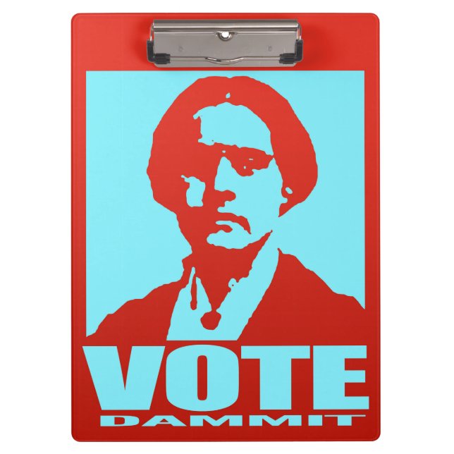 Pranchetas Vote Dammit Red & Aqua Susan B. Anthony (Frente)
