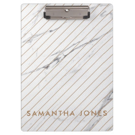 Pranchetas White Carrara Marble Dourado Stripe Clássico Moder