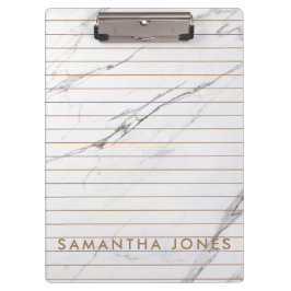 Pranchetas White Carrara Marble Dourado Stripe Clássico Moder