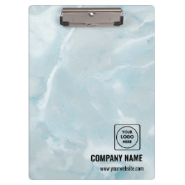 Pranchetas White Marble Business Logo Pro clipboard