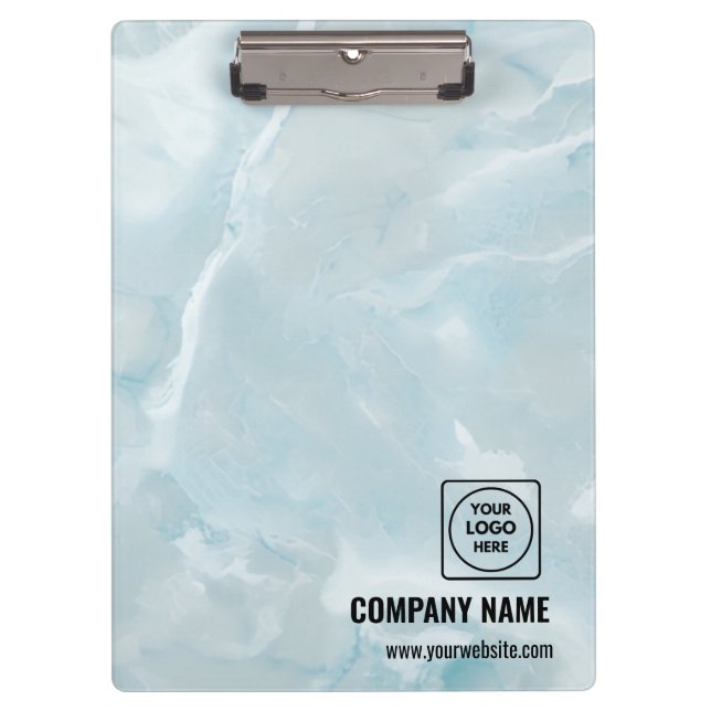 Pranchetas White Marble Business Logo Pro clipboard (Frente)