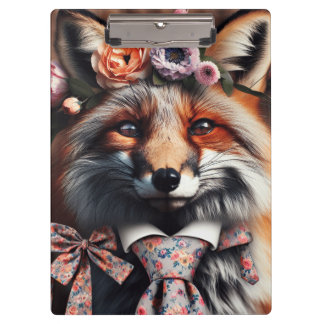 Pranchetas Wild fox wearing a tie cute 