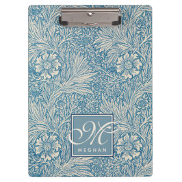 Pranchetas William Morris, Art Nouveau Blue Marigold Monogram