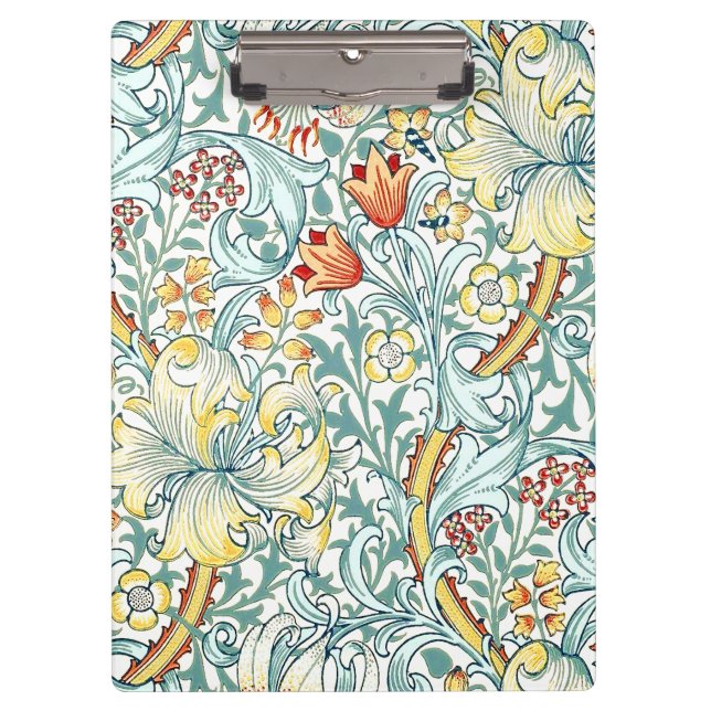 Pranchetas William Morris Ouro Lily Floral Patterno (Frente)