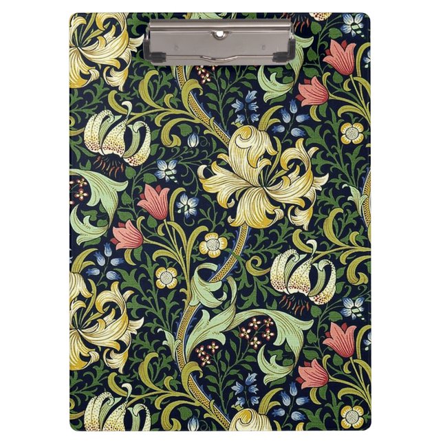 Pranchetas William Morris Ouro Lily Floral Patterno (Frente)