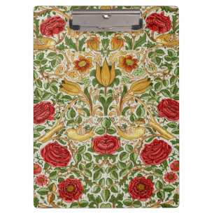 Pranchetas William Morris Rosa & Pássaros Chintz Vermelho