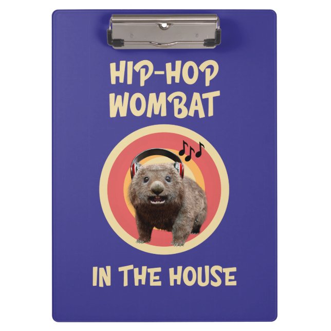 Pranchetas Wombat de Hip-hop Engraçado em Casa (Frente)