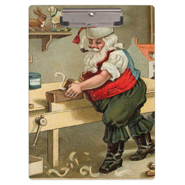 Pranchetas Workshop de Natal Vintage Santa Claus