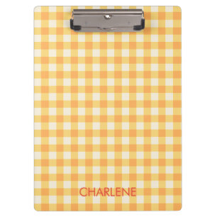Pranchetas Xadrez de Gingham Preppy Gingham Ish Laranja Amare