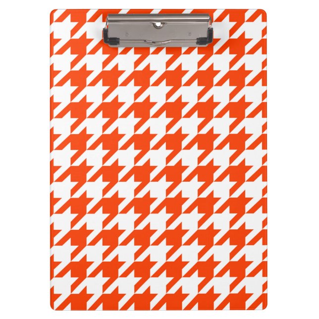 Pranchetas Xadrez Houndstooth Laranja Branco (Frente)