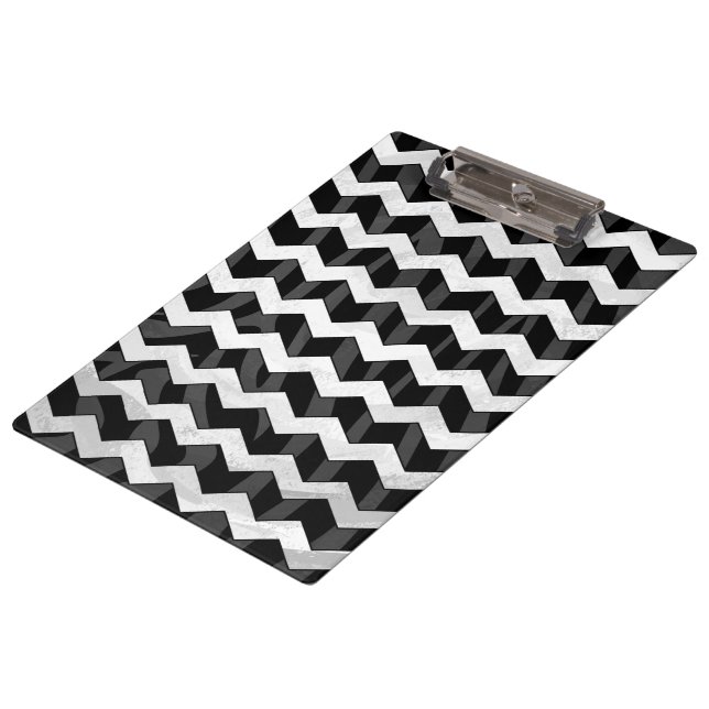 Pranchetas Zebra Black e Cinza Chevron (Inclinado)