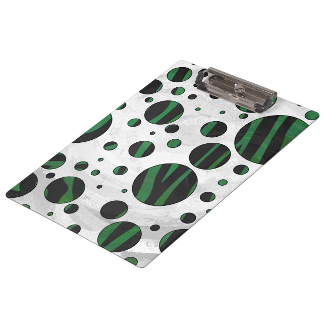 Pranchetas Zebra Black e Green Bolinhas (Inclinado)