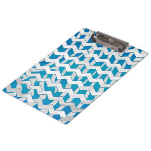 Pranchetas Zebra Blue e White Chevron