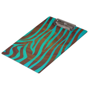 Pranchetas Zebra Brown e Teal Impressão