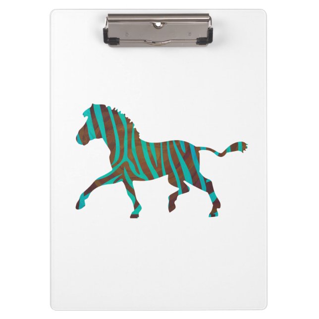 Pranchetas Zebra Brown e Teal Impressão Silhouette (Frente)